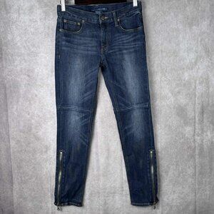 Ralph Lauren Sport Women’s Jeans Size 27 Blue Skinny Stretch Denim Zip Mid Rise